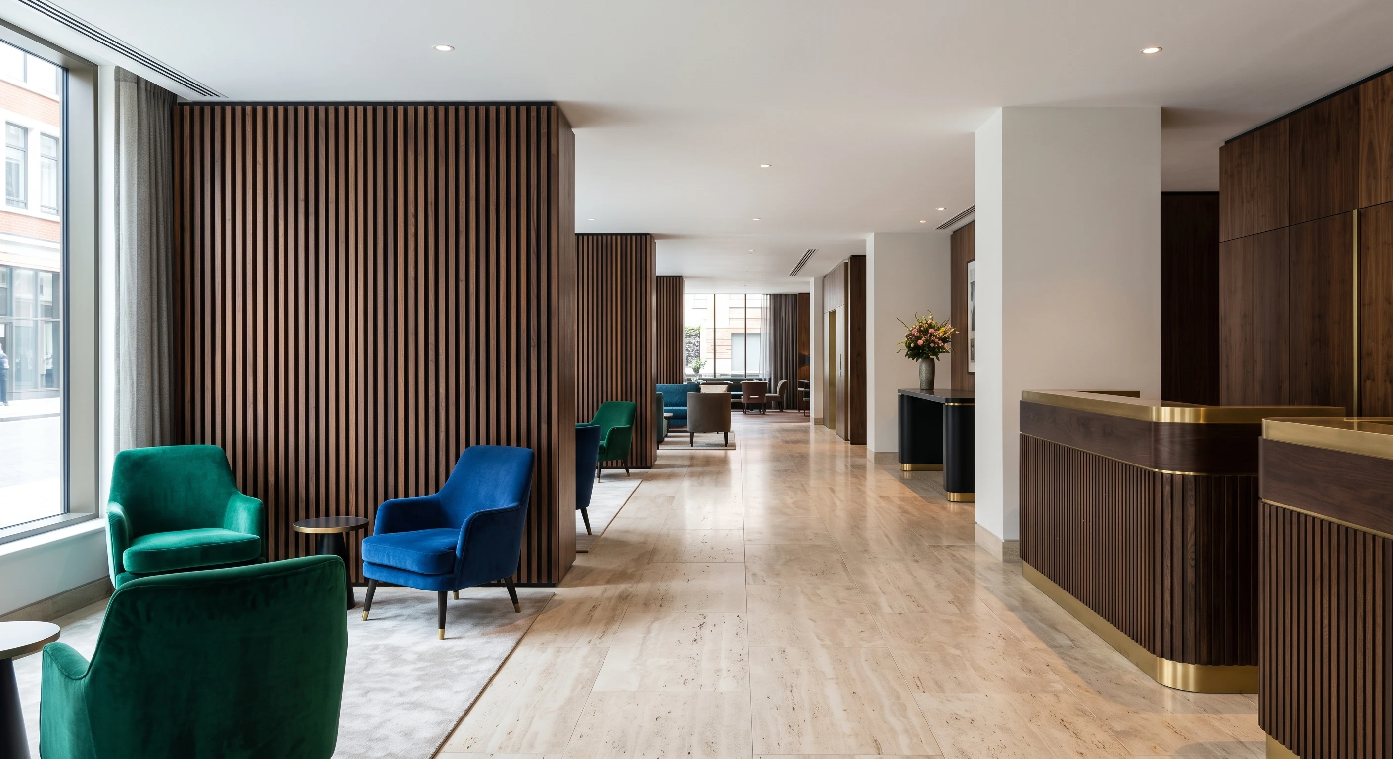 Timber, stone and cloth in a hospitality interior